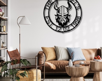 Viking Ring Metal Sign, Personalized Viking Name Sign, Vegvisir Wall Art, Celtic Wall Decor, Viking Lover Husband Gifts, Custom Norse Decor