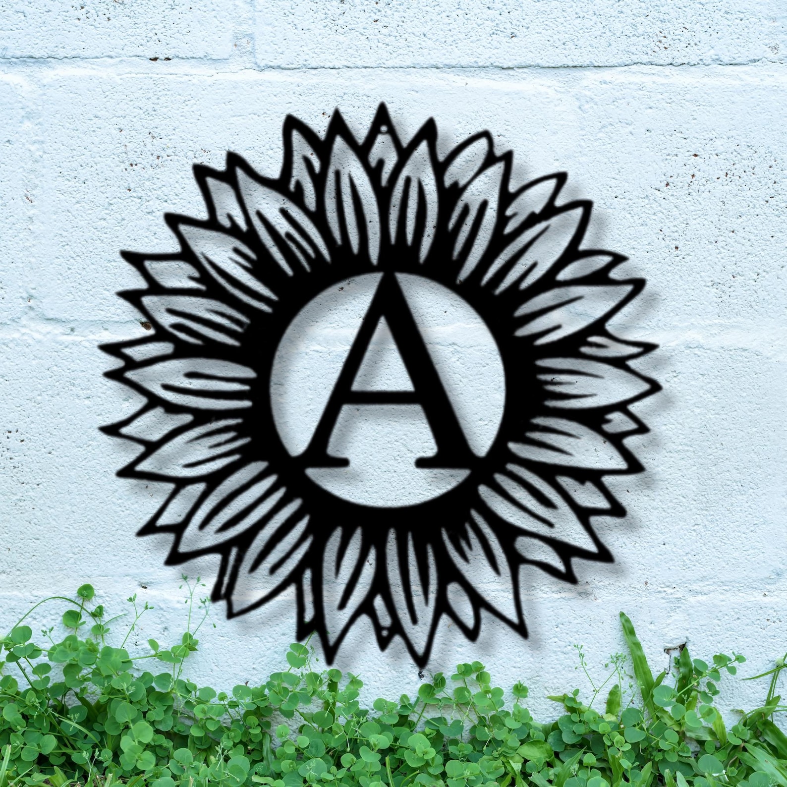 Custom Sunflower Initial Metal Sign, Farmhouse Metal Sign, Country ...