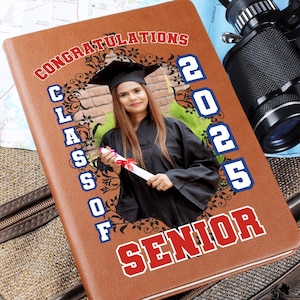 Personalized Graduation Journal, Custom Senior Journal, Picture Journal, Graduation Party Book, Class of 2024, College and High School Grad