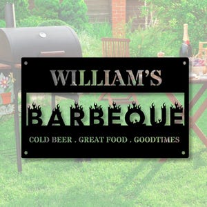 Custom Metal Grilling Sign, Metal Grill Sign, Personalized BBQ Sign, Custom Barbecue Sign, BBQ Metal Sign, Patio Decor, Outdoor Grill Sign