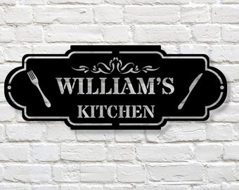 Personalized Kitchen Metal Signs, Custom Kitchen Wall Decor, Gift for Mom, Customizable Kitchen Sign, Housewarming gift, Mothers Day Gift