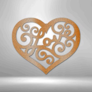 Love Swirl Metal Sign, Wedding Gift, Newly Weds Gift, Love Script Sign ...