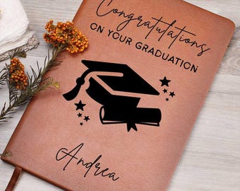 Personalized Graduation Journal, Leather Journal, Name Journal, Daughter Gifts, Congratulations Notebook for Graduates, Grad Gift Idea