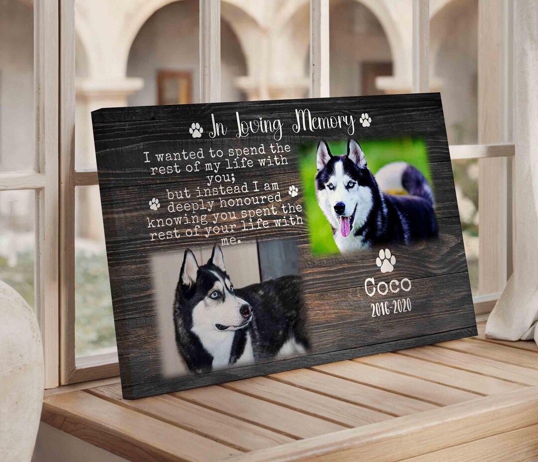 Custom Memorial Dog Canvas Prints, Pet Photo Canvas, Pet Loss Gift, Dog ...