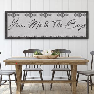 Farmhouse Decor Canvas Sign, You Me and the Boys, Rustic Wall Art, Bedroom Décor, Canvas Art for Home, Farmhouse Canvas Above Bed Décor