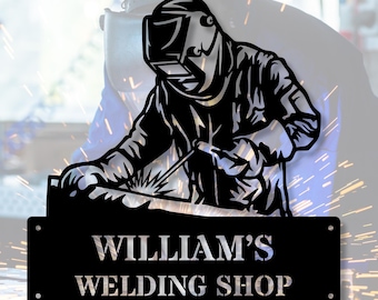 Custom Welding Metal Sign, Personalized Welder Wall Art, Small Business Sign, Steel Welding Sign, Workshop Decor, Gifts for Welders