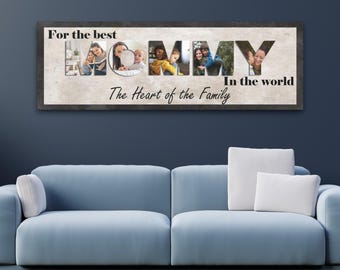Custom Mom Photo Canvas Art, Personalized Family Picture Wall Decor