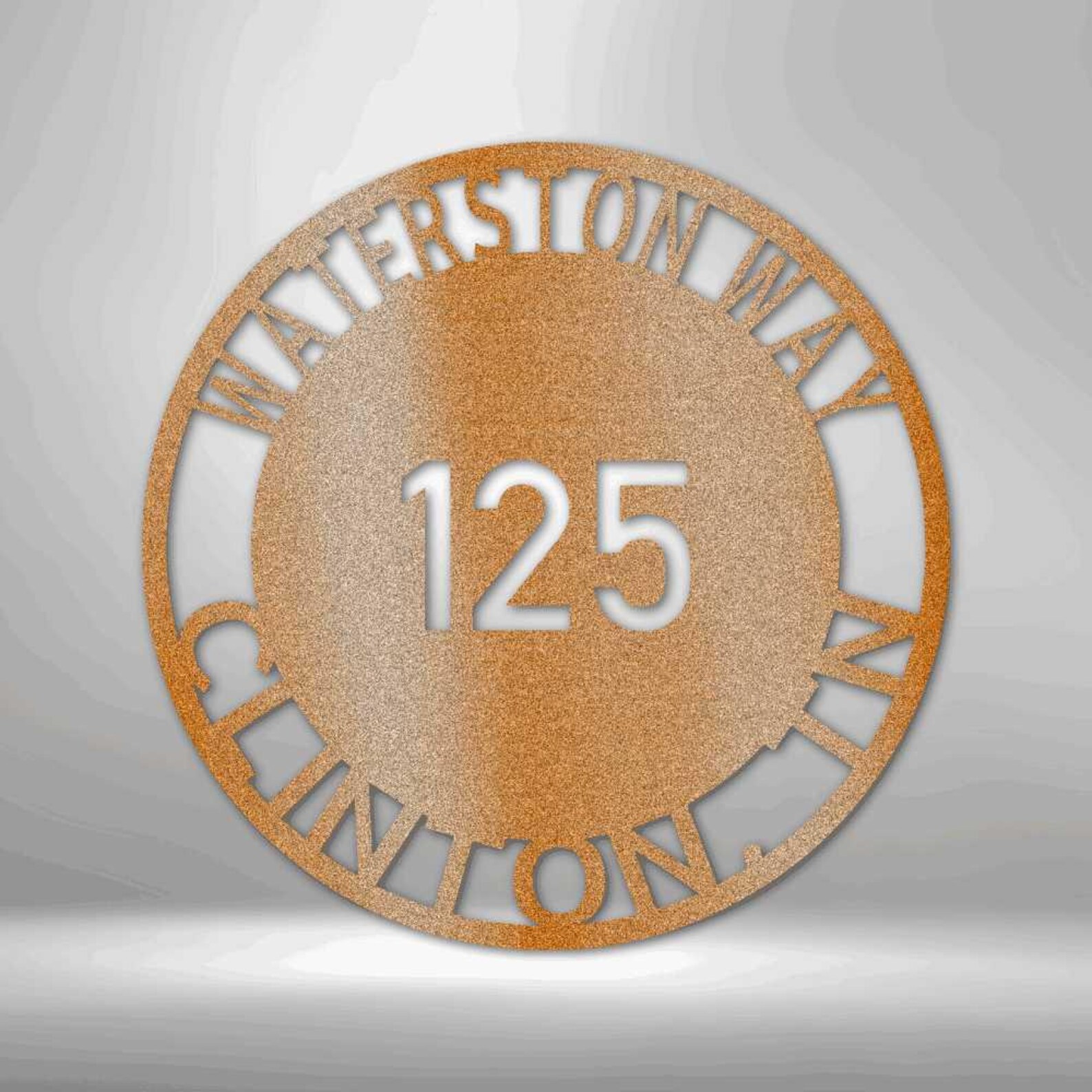 Round Metal Address Sign Circle Address Metal Sign, House Number Address Sign, Round Address ...
