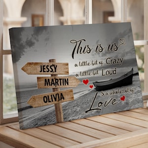 Beach Names Canvas Wall Sign, Family Names Art, Coastal Wall Decor, Canvas with Names Personalized Beach Print Custom Ocean Themed Wall Sign