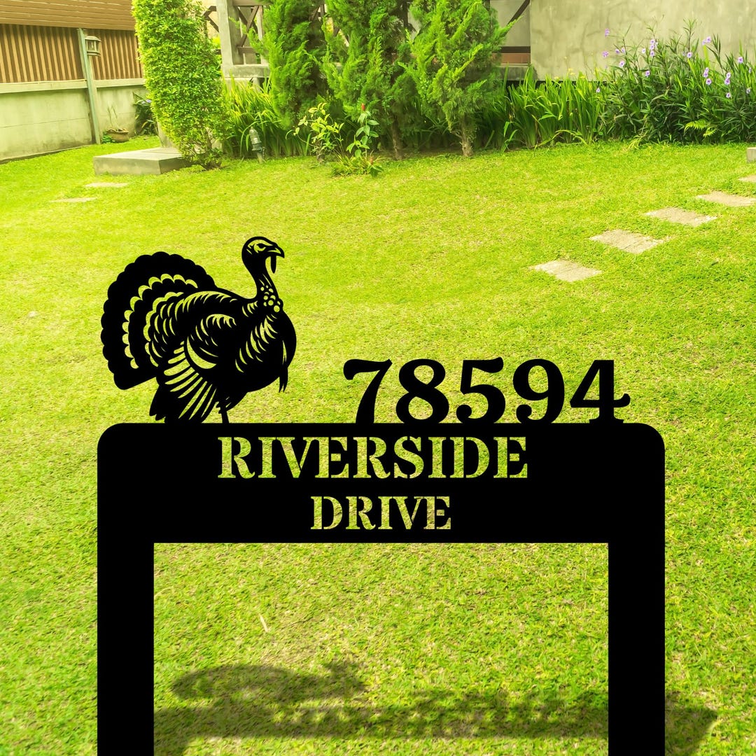 Turkey Address Random Custom Turkey Metal Address Stake, Lawn Metal Address Sign, Turkey ...