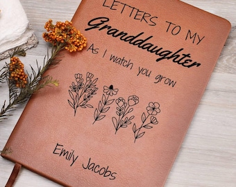 Letters To My Granddaughter Journal As I Watch You Grow, Legacy Journal to Grandchildren, Personalized Granddaughter Journal Birthday Gifts
