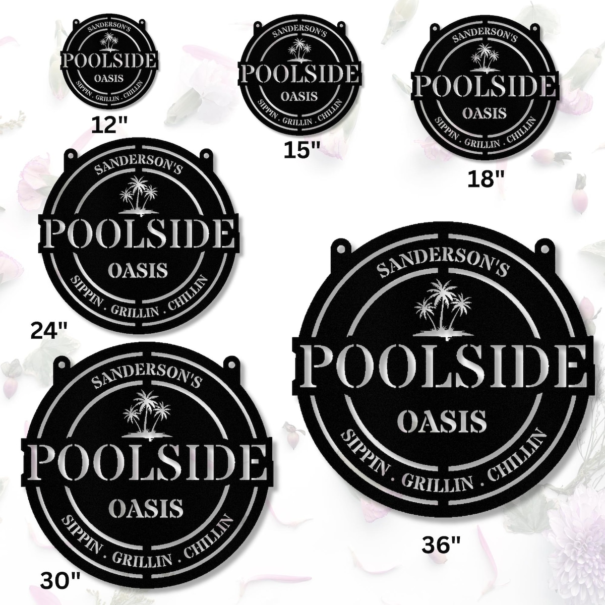 Personalized Poolside Oasis Metal Sign - Etsy
