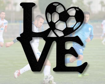 Soccer Love Wall Sign, Soccer Lover Gifts, Bedroom Wall Decor, Soccer Team Decor Sign, Sports Wall Art, Gift for Soccer Fans, Wall Hanging