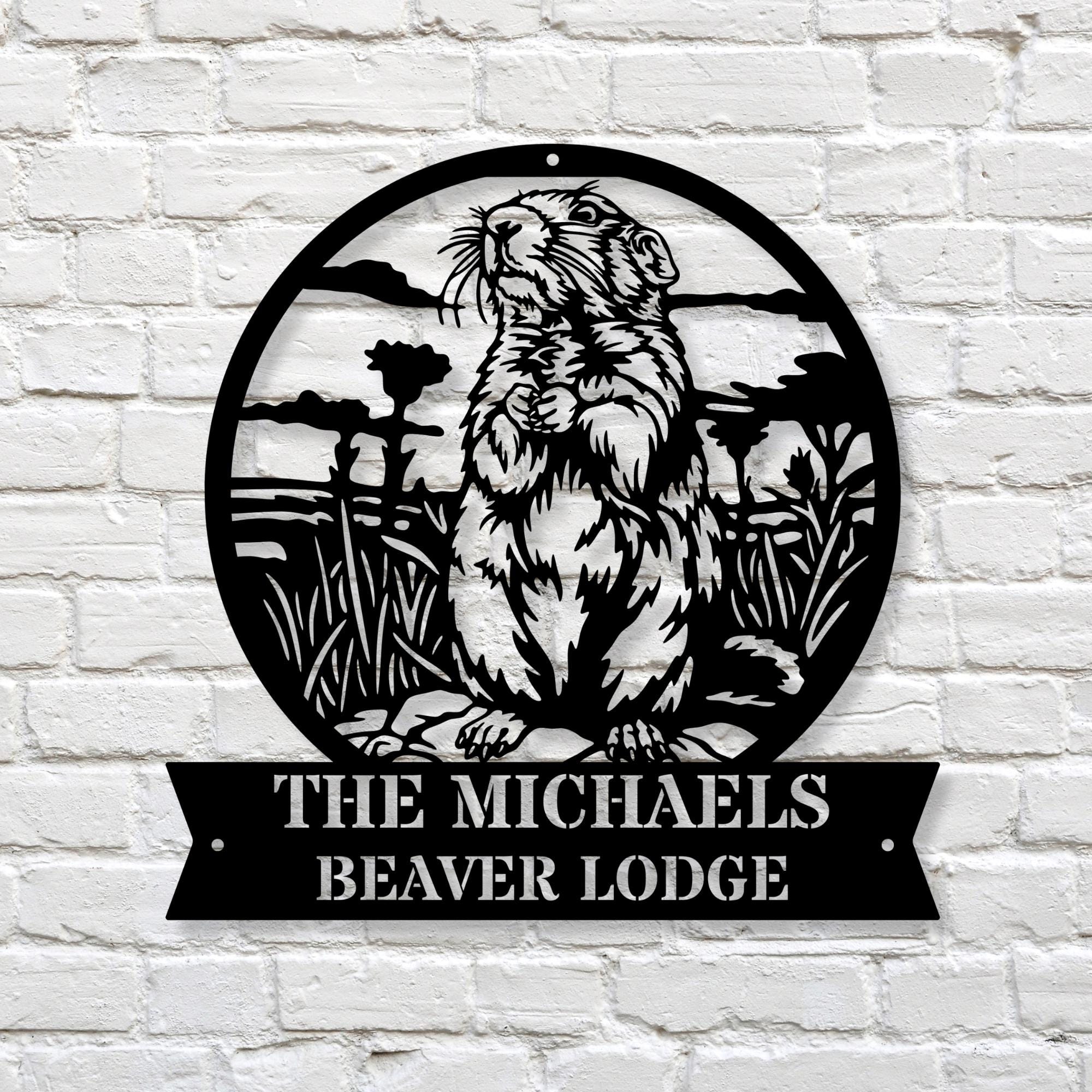 Personalized Beaver Metal Sign, Cabin Wall Decor, Beaver Lover Gift ...