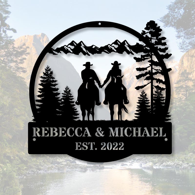 Horse Couple Sign