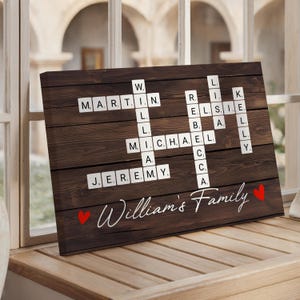 Custom Family Scrabble Canvas, Personalized Family Name Wall Art, Scrabble Tile Decor, Family Gift, Custom Canvas Print Home Decor