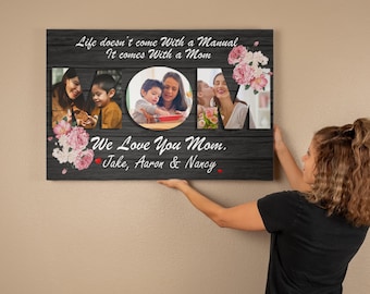 Personalized Photo Canvas Print, Custom Family Collage Wall Art