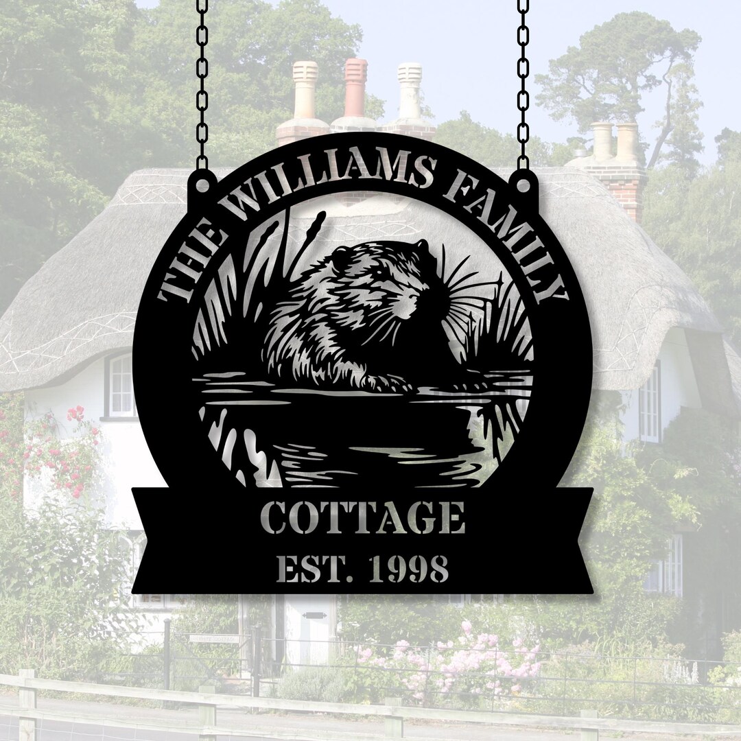 Custom Beaver Metal Sign, Beaver Lover Gift, New Home Sign, Farmhouse ...