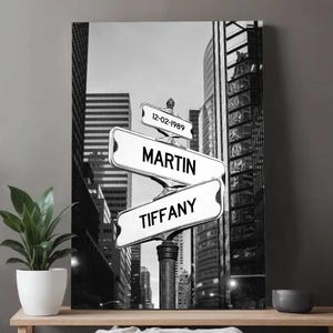 Family Street Sign with Established Date Canvas Sign, Personalized Family Name Canvas, Custom Street Sign, Last Name Sign, Living Room Decor