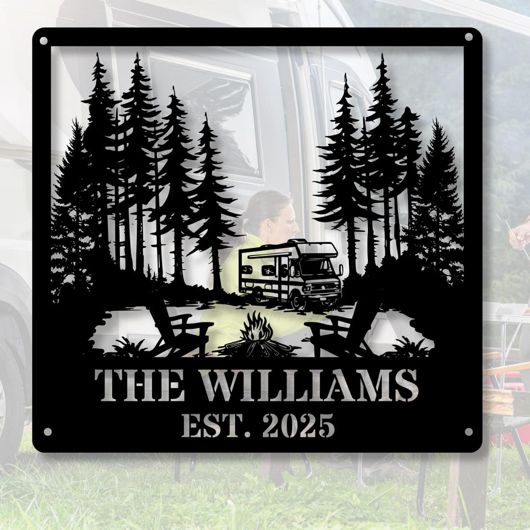 Trailer Rv Signs Custom RV Trailer Metal Sign, Custom Camping Name Metal Wall Art ...