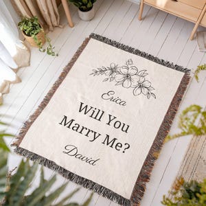 Custom Engagement Marry Me Blanket, Will You Marry Me Proposal Wedding Gift, Marriage Proposal Woven  Blanket, Unique Proposal Gift Ideas
