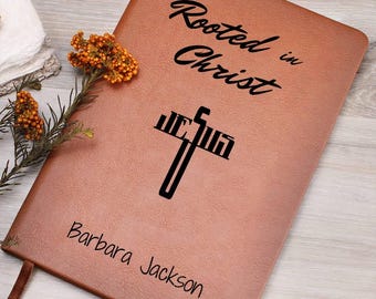 Personalized Prayer Journal, Rooted In Christ Jesus Journal, Bible study Journal, Christian Gifts, Devotional Notebook, Religious Gifts