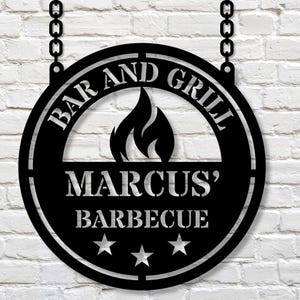 Custom Barbecue Wall Sign, Grill Art Decor, Outdoor BBQ Sign Gift, Personalized Grill Art, Barbecue Wall Art, Backyard Outdoor Hanging Sign