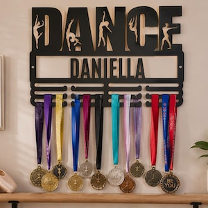 Custom Ballerina Medal Hanger, Personalized Dance Medal Holder, Kids Bedroom Decor