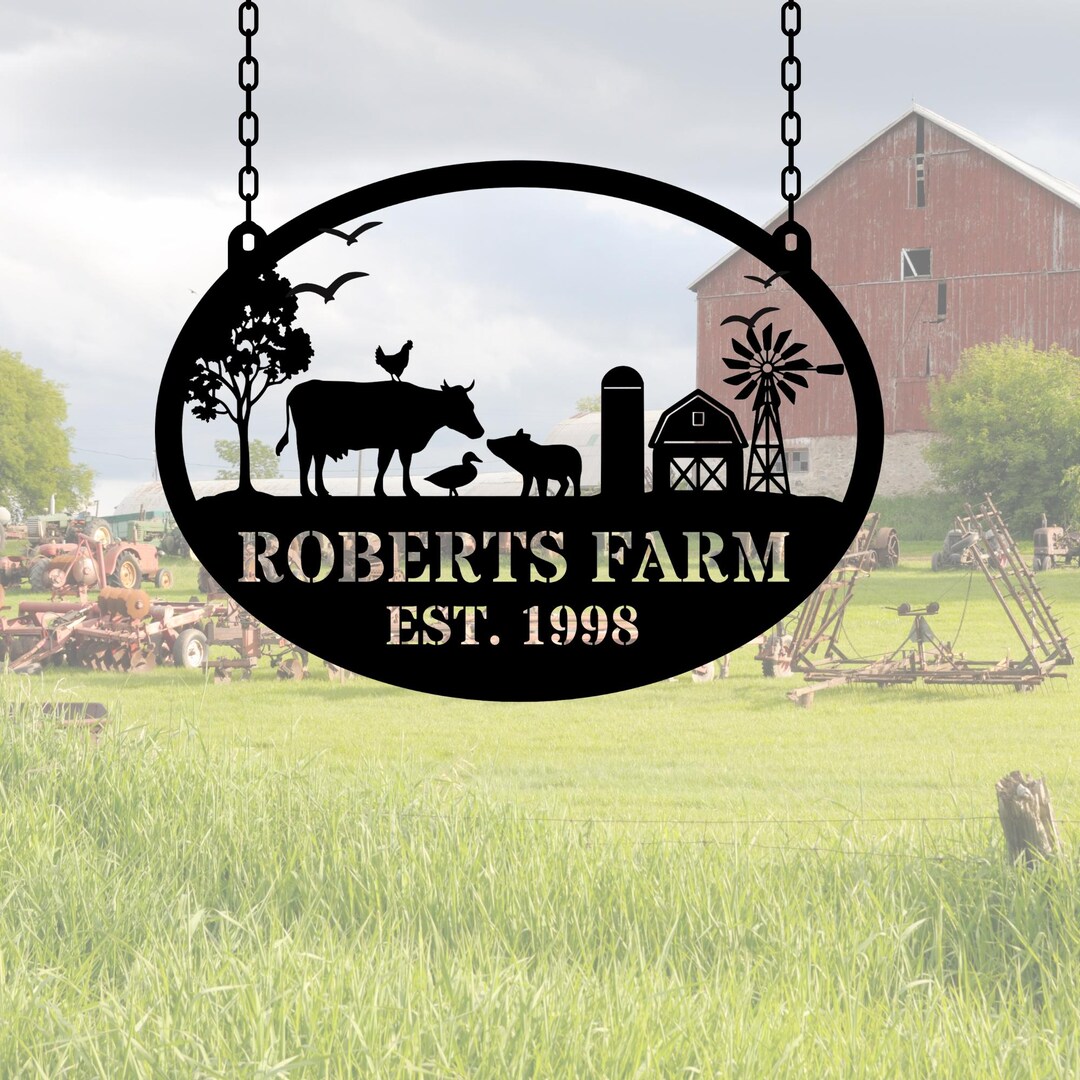 Custom Metal Farm Sign , Personalized Farmhouse Sign, Custom Metal Sign ...