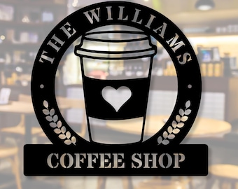 Custom Coffee Bar Metal Sign, Coffee Metal Sign, Small Business Sign, Kitchen Wall Art Coffee Lover Gift, Coffee Bar Decor Housewarming Gift