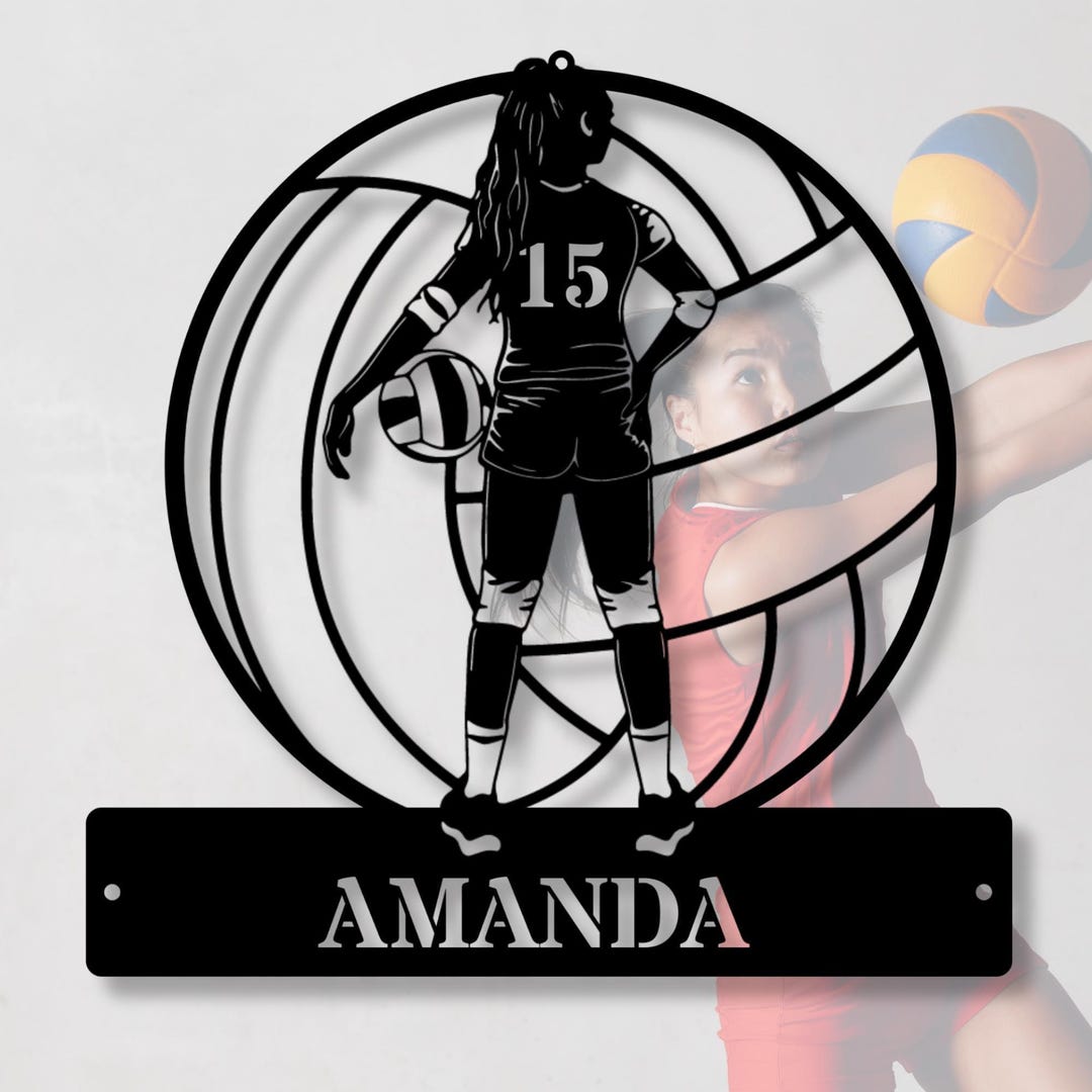 Custom Volleyball Wall Art, Personalized Player Name Sign, Daughter ...
