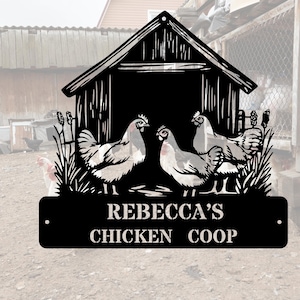 Custom Chicken Coop Decor, Personalized Hen House Decor, Outdoor Metal Chicken Sign, Egg Shack Decor, Chicken House Metal Sign, Gift for Her