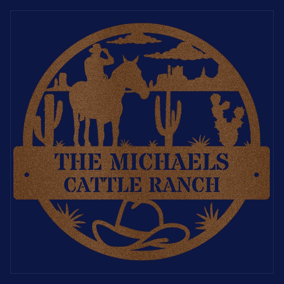 Custom Cattle Ranch Sign Personalized Cattle Ranch Metal Sign, Custom Ranch Decor, Rustic ...