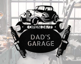 Custom Hot Rod Mechanic Metal Sign, Father's Day Gift, Garage Man Cave Decor, Gift for Car Enthusiasts, Automotive Wall Art, Mechanic Gift