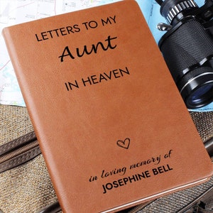 Aunt Remembrance Leather Journal, Aunt In Heaven Gift, Loss of Aunt Memorial Journal, Sympathy Gift for Loss Of Daughter, Grief Journal