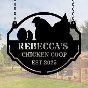 Custom Chicken Coop Metal Sign, Chicken Coop Decor, Hen House Sign, Rustic Farmhouse Art, Gift for Chicken Lovers, Egg Shack Sign, Mom Gift