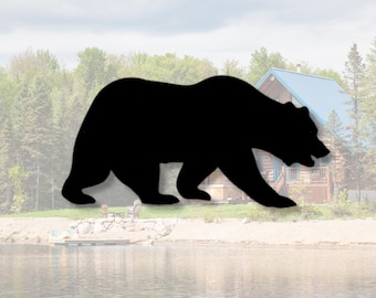 Grizzly Bear Metal Sign, Cabin Wall Art Decor, Lake House Art, Grizzly Bear Wall Art, Birthday Gift For Hunter Dad, Housewarming Gifts
