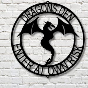 Personalized Dragon Ring Metal Sign, Custom Dragon Metal Sign, Dragon Name Metal Art, Birthday Gift, Dragon Wall Décor, Boys Room Décor