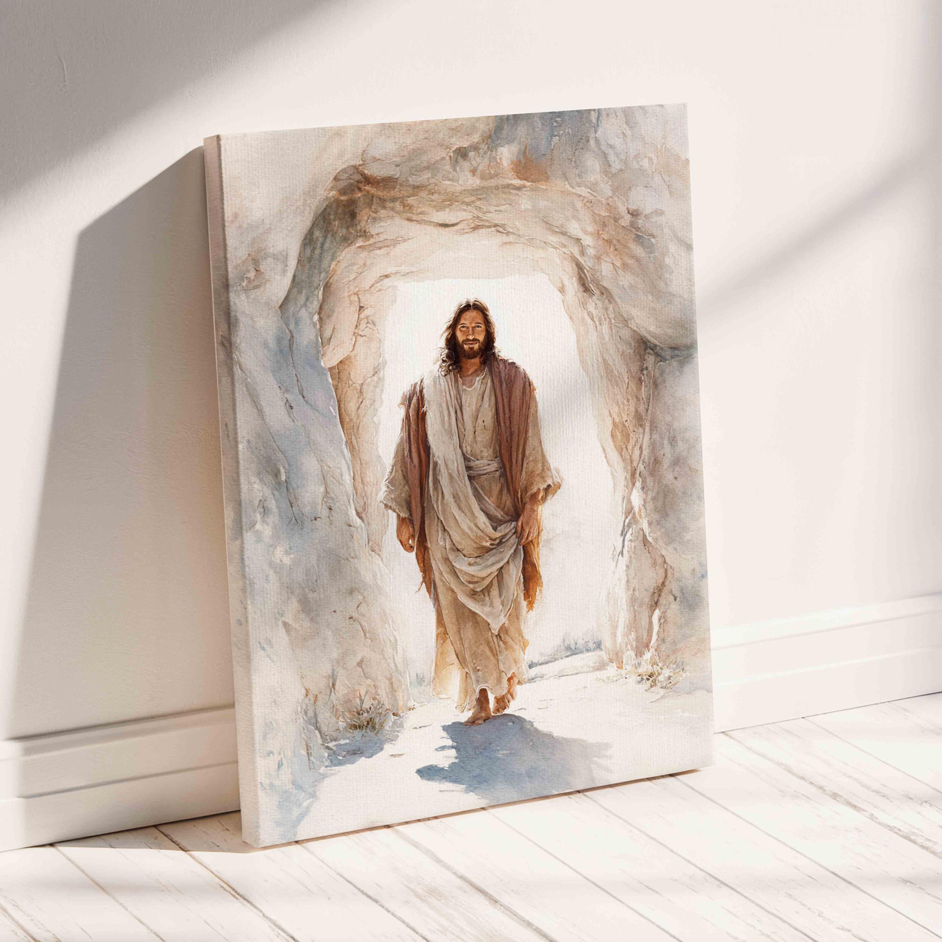 Jesus Walking Out of Tomb Canvas, Easter Themed Art, Resurrection Wall ...