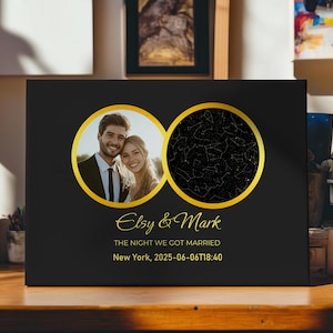 Custom Star Map, Couple Photo Decor, Personalized Night Sky Print, Anniversary Gift, Wedding Star Map, Picture Wall Canvas, Wedding Gift