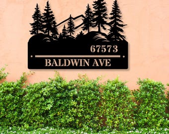 Custom Metal Address Sign, Personalized House Number Sign, New Home Sign Driveway Decor, Street Name Outdoor Sign, Metal Home Address Plaque