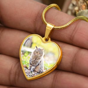 Photo Pet Memorial Necklace, Picture Cat Necklace,Personalized Gift, Pet remembrance, Pet portrait, Dog Memorial Gift, Pet loss gift, Dog