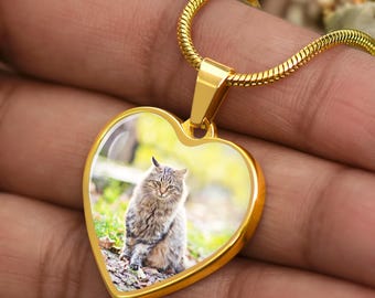 Photo Pet Memorial Necklace, Picture Cat Necklace,Personalized Gift, Pet remembrance, Pet portrait, Dog Memorial Gift, Pet loss gift, Dog