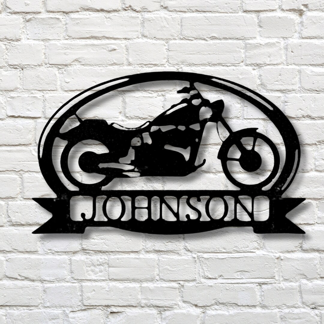 Cruiser Bike Metal Sign, Garage Sign, Personalized Motorcycle Sign ...