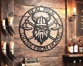 Custom Viking Battle Axe Metal Sign, Personalized Wall Decor, Nordic Themed Art