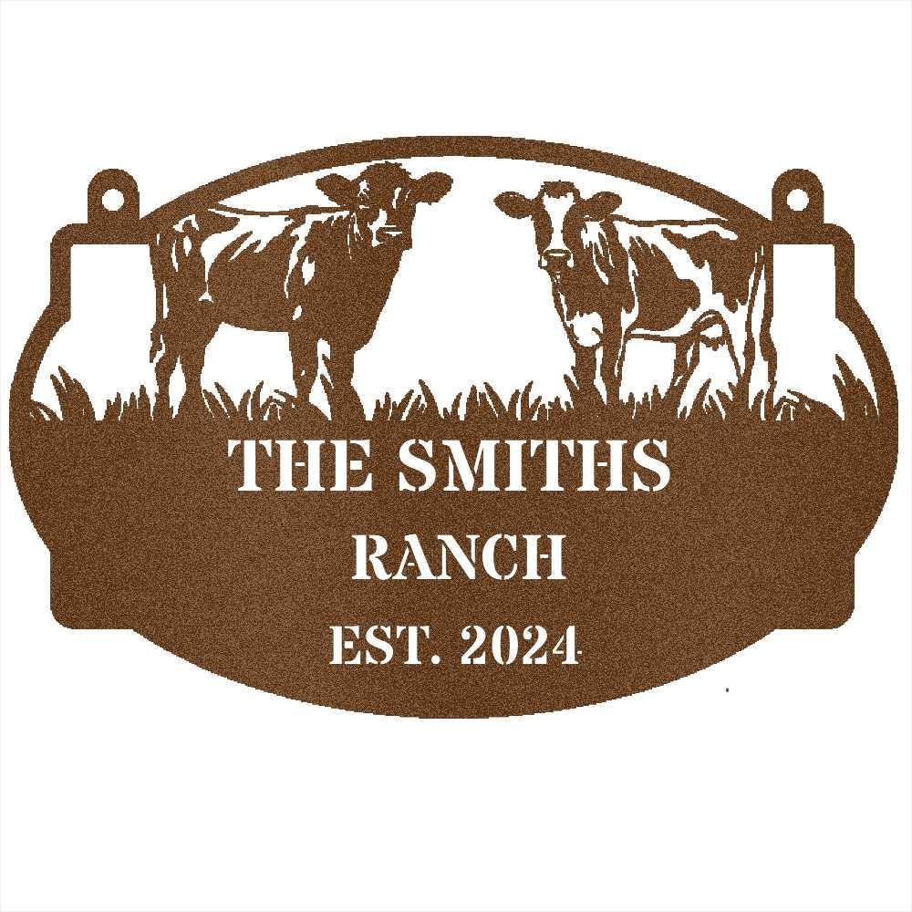 Waterjet Signs Personalized Metal Farm Sign, Metal Gates Sign, Cattle Ranch Sign, Farm ...