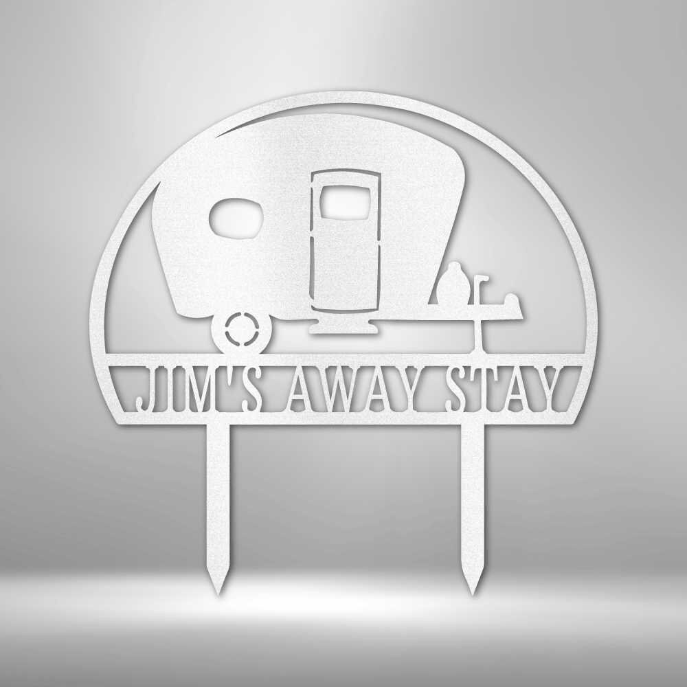 Custom Camper Yard Metal Sign, Personalized Camping Sign Monogram ...