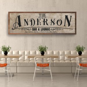Bar And Lounge Canvas Sign, Custom Bar Sign, Home Bar Wall Art, Home Bar Canvas Decor, Lounge Decor, Personalized Bar Sign Man Cave Wall Art