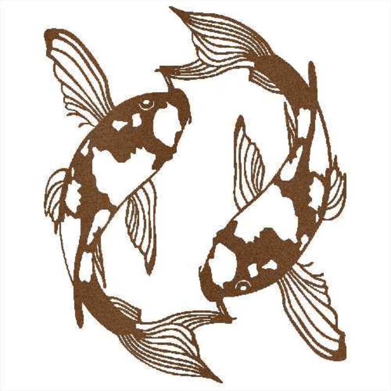 Koi Fish Metal Wall Art, Minimalist Line Art Koi Fish, Large Wall Metal