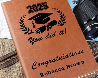 Personalized Graduation Journal, College Grad Gift for Him or Her, Daughter Gifts, Niece Graduation Gifts, High School College Grad Gifts